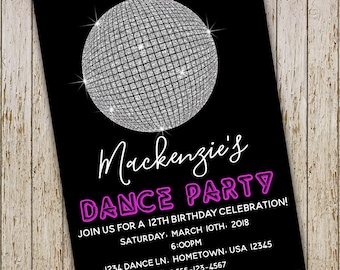 dance party invite etsy