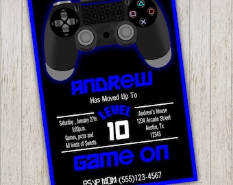 Video Game Birthday Party Invitations - Video Game Invitations - Video Game Party - Game truck invitation, Gamer Theme Birthday