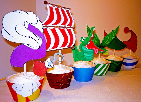 Instant Download - Neverland Peter Pan Collection Cupcake Wrappers and Toppers Il_570xn