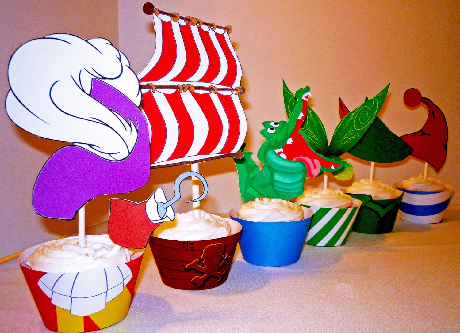 Instant Download - Neverland  Peter Pan Collection Cupcake Wrappers a…