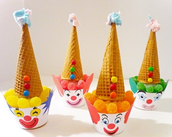 Circus Clown Instant Download Printable Party Cupcake Wrappers