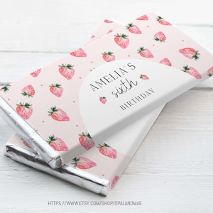 Strawberry Birthday Candy Bar Berry Birthday Candy Bar Wrapper Berry Sweet Birthday Party Decorations Birthday Girl SB01