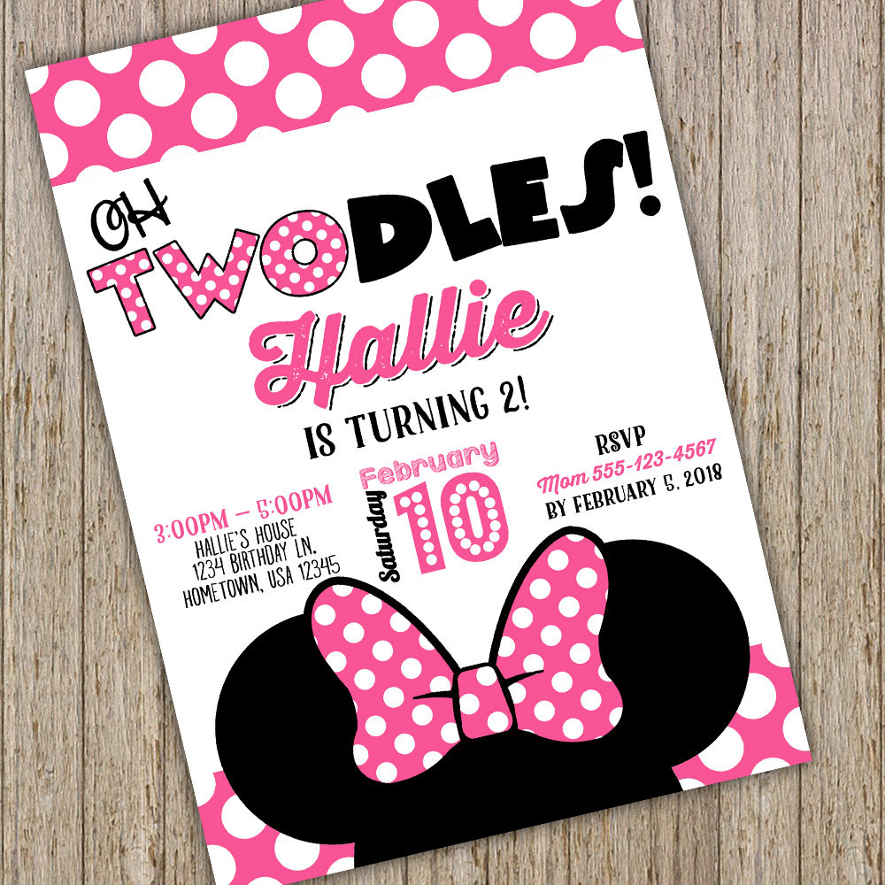 Minnie Mouse Invite 2nd Birthday Minnie invitations | Etsy