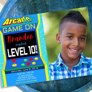 Arcade Birthday Invitation, Arcade invitation, Instant Download , Gaming invitation, Retro Arcade Birthday, Video Game Invitation, Editable