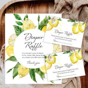 Diaper Raffle Sign Lemon Baby Shower Lemons Citrus Amalfi Lemon Theme Printable Baby Shower Sign And Cards Gender Neutral Instant Download