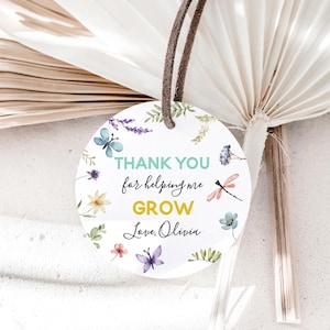 Editable Teacher Appreciation Tag Thank You for Helping Me Grow Succulent Thank You Cactus Plant Digital Download Template Printable