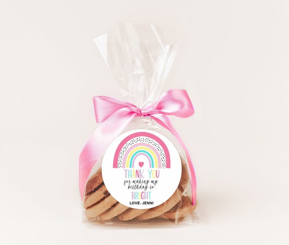 Editable Rainbow Favor Tag Pastel Rainbow Birthday Party Stickers Rainbow Circle & Square Favor Tag Rainbow Party Decor Instant Download Il_570xn