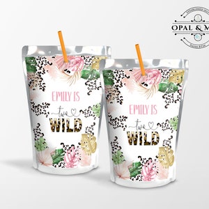Editable Safari Capri Sun Labels Safari Jungle Birthday Party Juice Pouch Favors Jungle Animals Girl Party Favors Instant Download