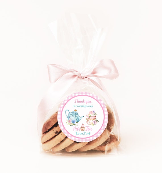 Editable Tea Party Birthday Favor Tag, 3"& 2.5" circle, Floral Par-Tea Favor Sticker Tag Topper, Whimsical Onederland first birthday label Il_570xn