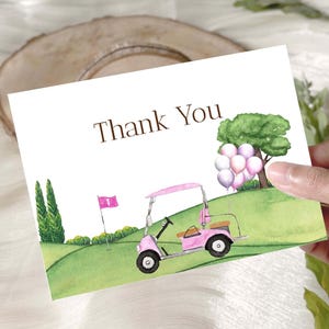 Bewerkbare golfverjaardagsbedankkaart, golfverjaardagsfeestje bedankt, golf eerste verjaardag bedankt, instant download GP01