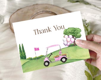 Editable Golf Birthday Thank you card, Golf Birthday Party Thank you, Golf First Birthday Thank you, instant download GP01