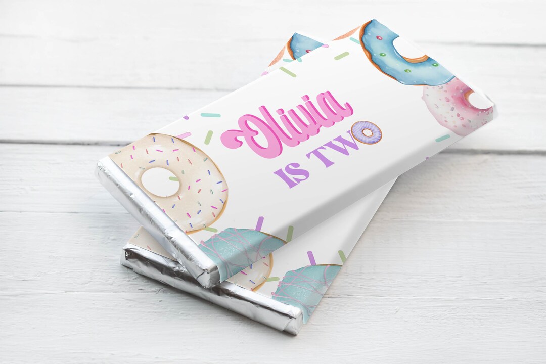 Two Sweet Birthday Candy Bar Donut Birthday Editable Donut Birthday ...