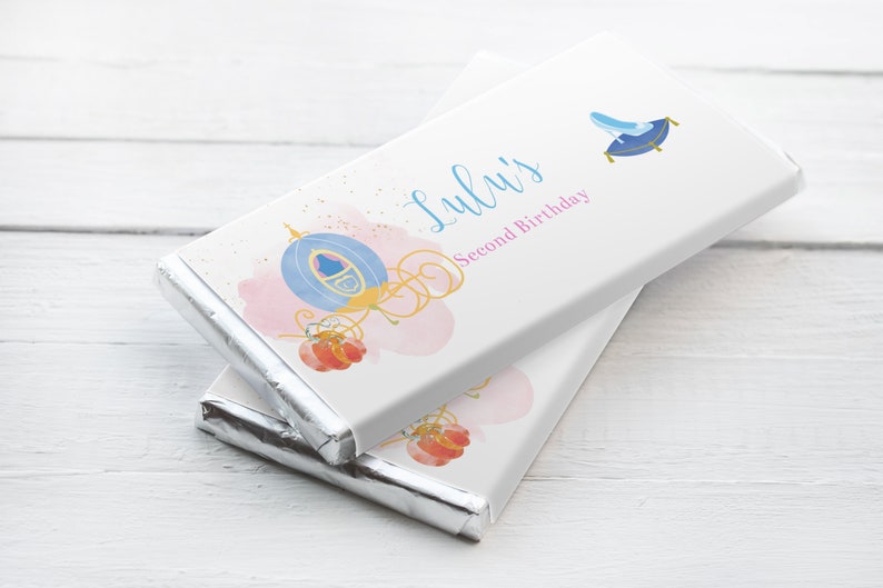 Bearbeitbarer Candy Bar Wrapper Aschenputtel, Geburtstag Candy Bar Wrapper, Prinzessin Gastgeschenke, Party Girl Geburtstagsparty Danke, DRUCKBAR Bild 1