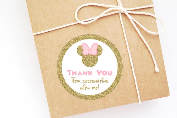 INSTANT DOWNLOAD Printable Glitter Mouse, 2" Circle Thank You Favor Tags, Gold Glitter Mouse Collection, Girl Birthday Mouse Il_570xn