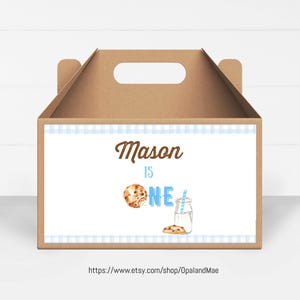 Editable Milk and Cookies Birthday Box Labels Cookie Birthday Candy Box Cookie Birthday Boy First Birthday Cookie Theme 1st Birthday MC01