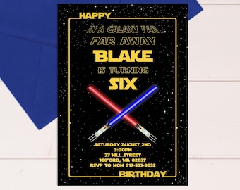 Star Galactic Birthday Invitation, Star Space invitation, Star Theme Birthday invitation, Star Theme Party