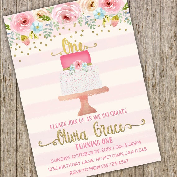 Les Filles Premiere Invitation Danniversaire Rose Et Etsy Les Filles Premiere Invitation Danniversaire Rose Et Etsy