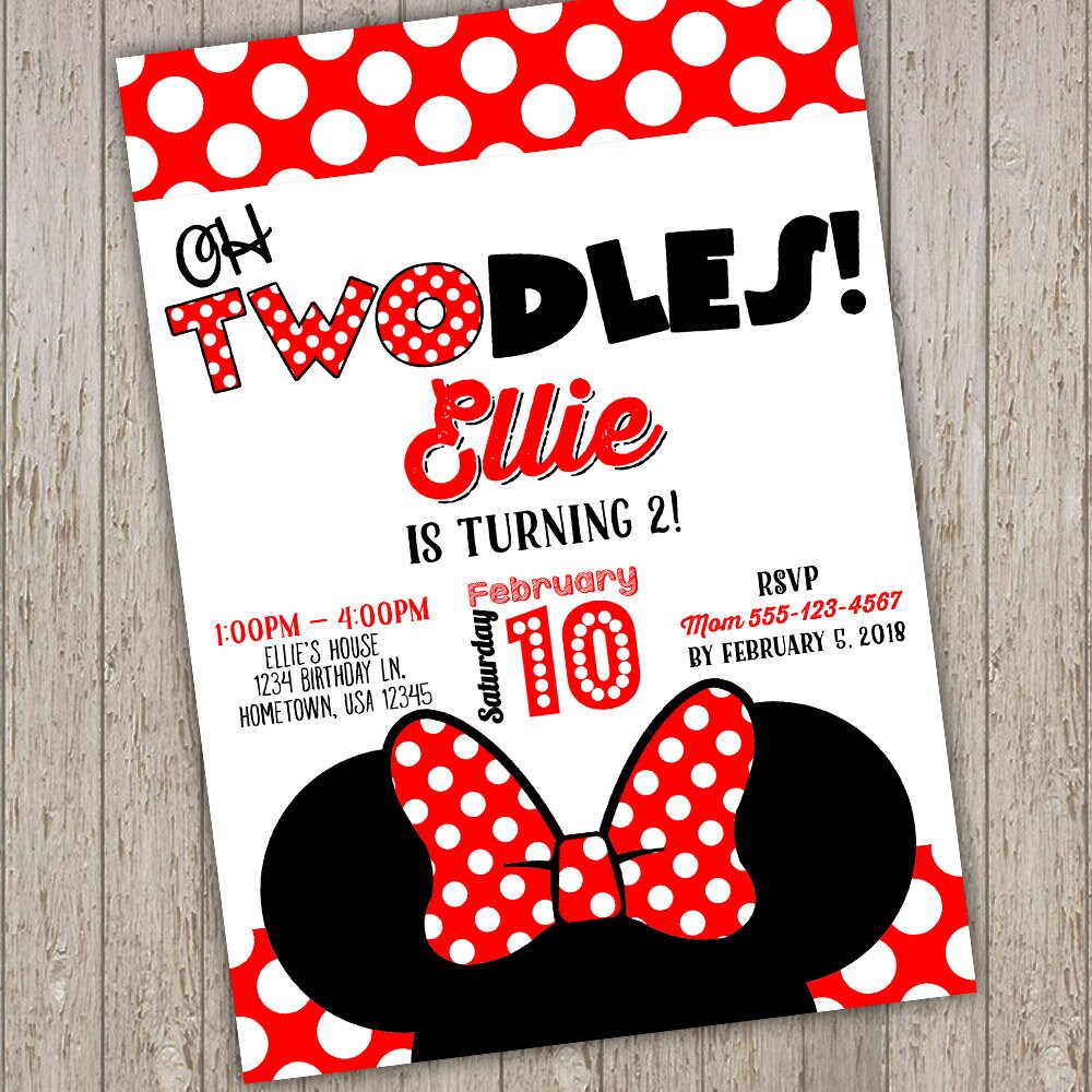 Minnie Mouse Invite 2nd Birthday Minnie invitations Etsy