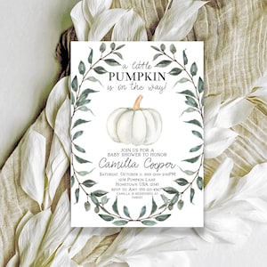 Editable A Little Pumpkin Baby Shower Invitation Fall in Love Baby Shower Invite Fall Baby Shower Invite Autumn Baby Shower Digital Invite