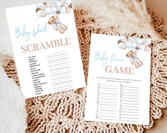Teddy Bear Baby Shower Games Boy Baby Shower Game Bundle Bear Themed Bingo The Price Is Right Instant Download Digital