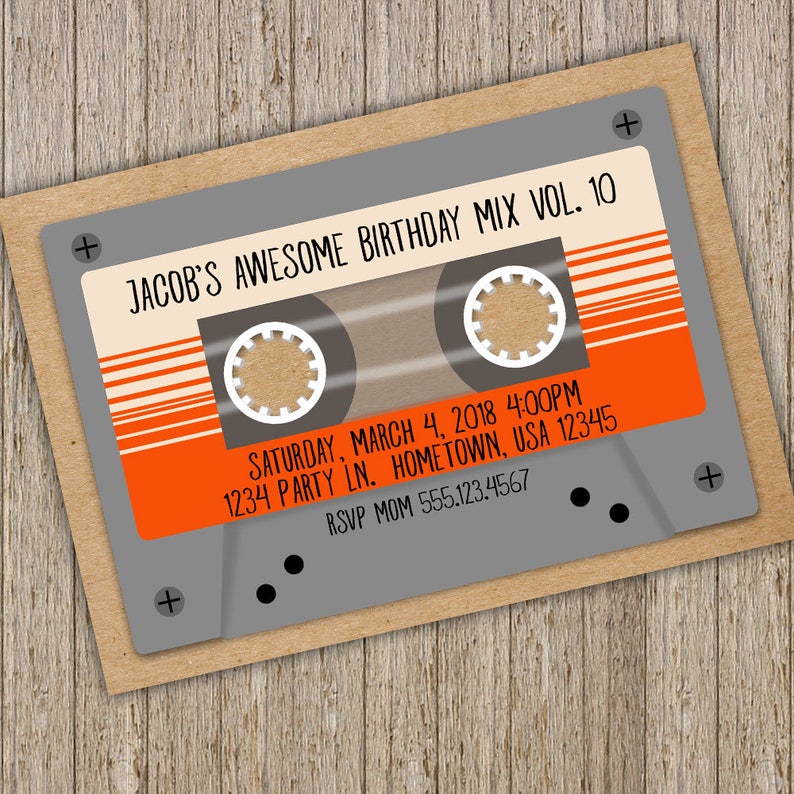 Cassette Tape Birthday Invitation Retro Mix Tape Invitation Etsy