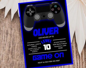 Video Game Birthday Party Invitations - Video Game Invitations - Video Game Party - Game truck invitation, Gamer Theme Birthday