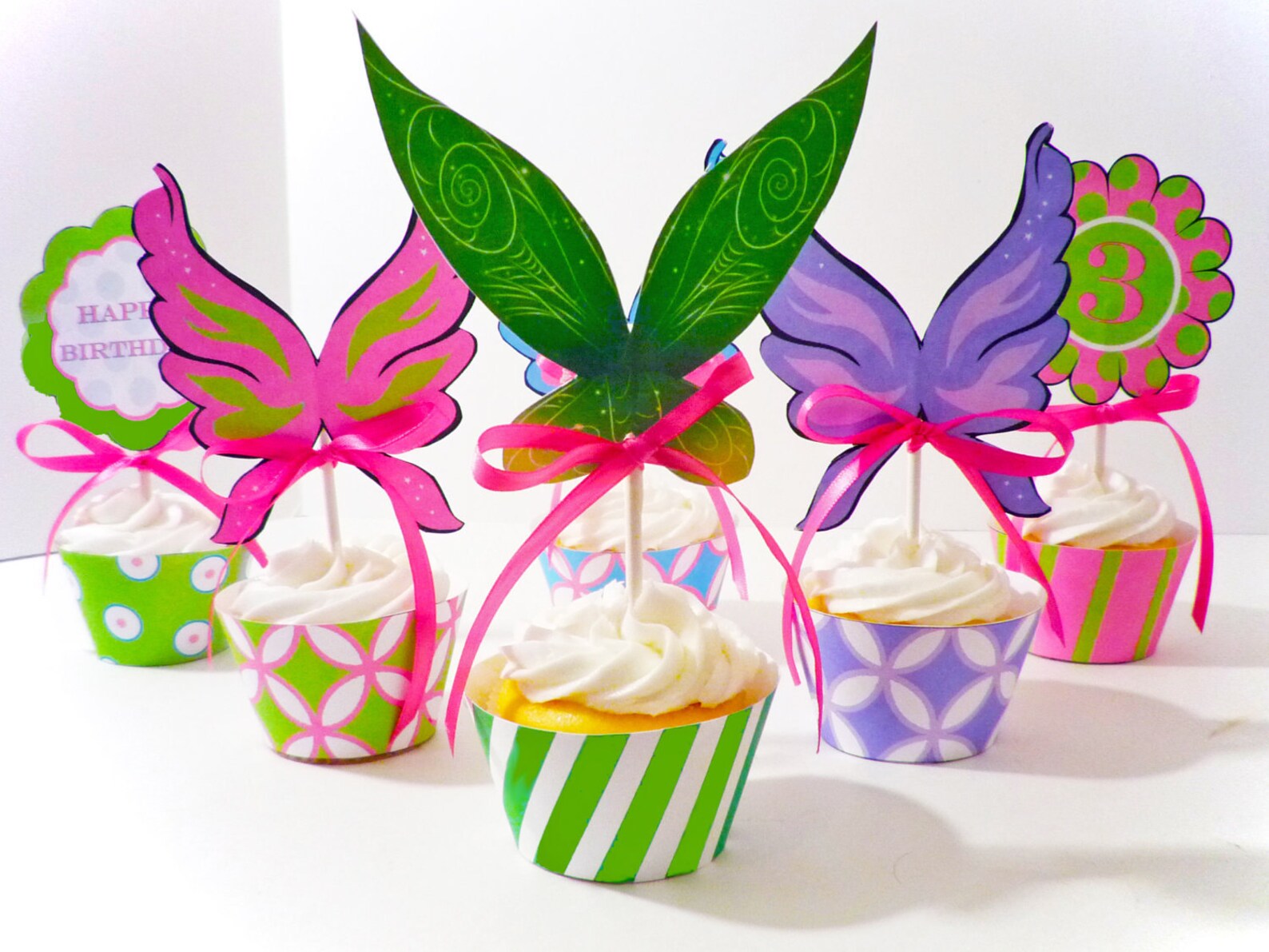 Pixie Tinkerbell Printable Party Cupcake Wrappers and Toppers Etsy