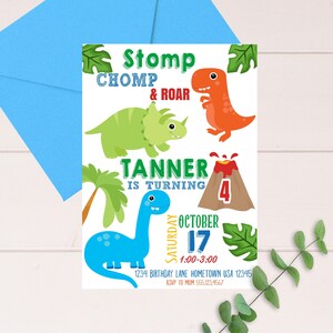Editable Dinosaur Birthday Invitation Modern Dinosaur Boy Birthday Invite Jurassic Dinosaur Party Digital Template INSTANT DOWNLOAD