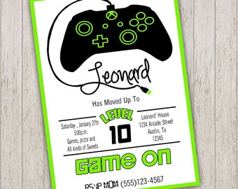 Video Game Birthday Party Invitations - Video Game Invitations - Video Game Party - Game truck invitation, Gamer Theme Birthday