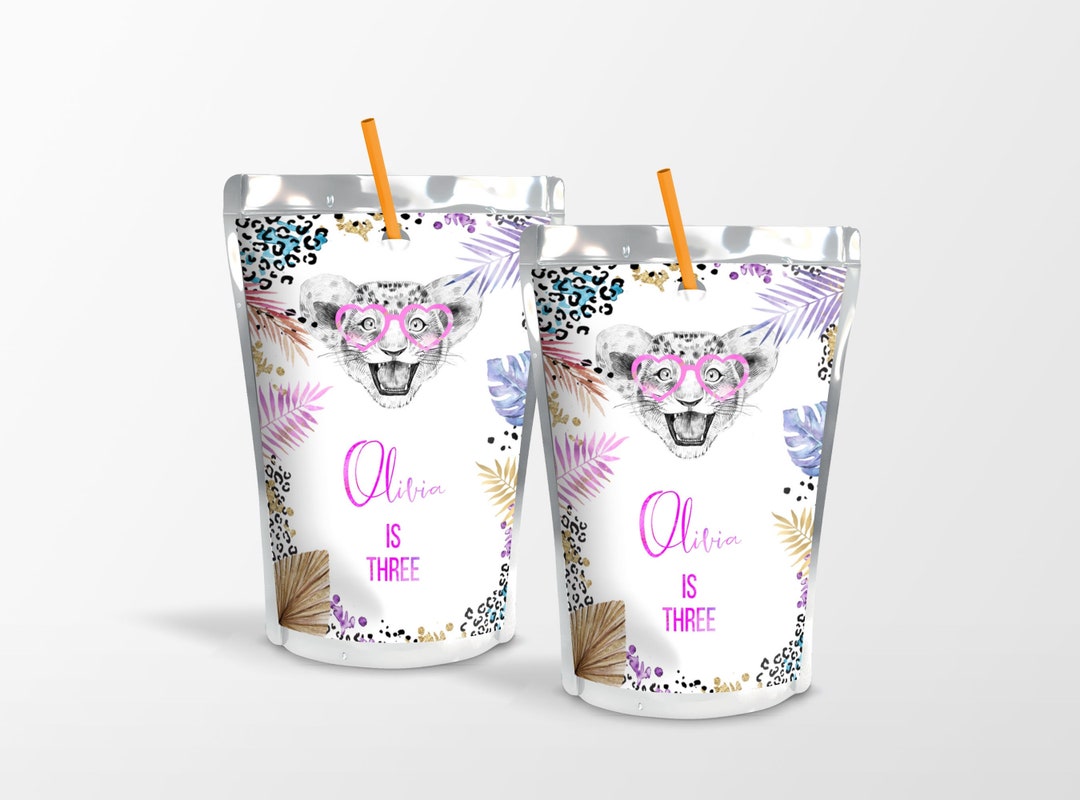 Party Animal Capri Sun Wrapper, Jungle Safari Juice Label, Party Favors ...