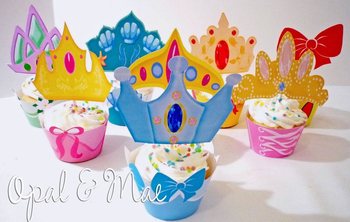 Princess Instant Download Printable Party Cupcake Toppers and - Etsy