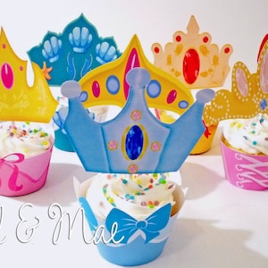 Princess Instant download Printable Party Cupcake Toppers and  Wrappers