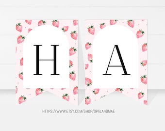 EDITABLE Berry First Birthday Banner, Strawberry 1st Birthday, Berry 1st Birthday Party Decor, Birthday Girl, Instant Download DIGITAL SB01