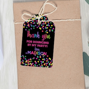 EDITABLE Rainbow favor tags, Thank you tags, Gift Tags, Jump favor Printable , Bounce house, Trampoline birthday, Instant download