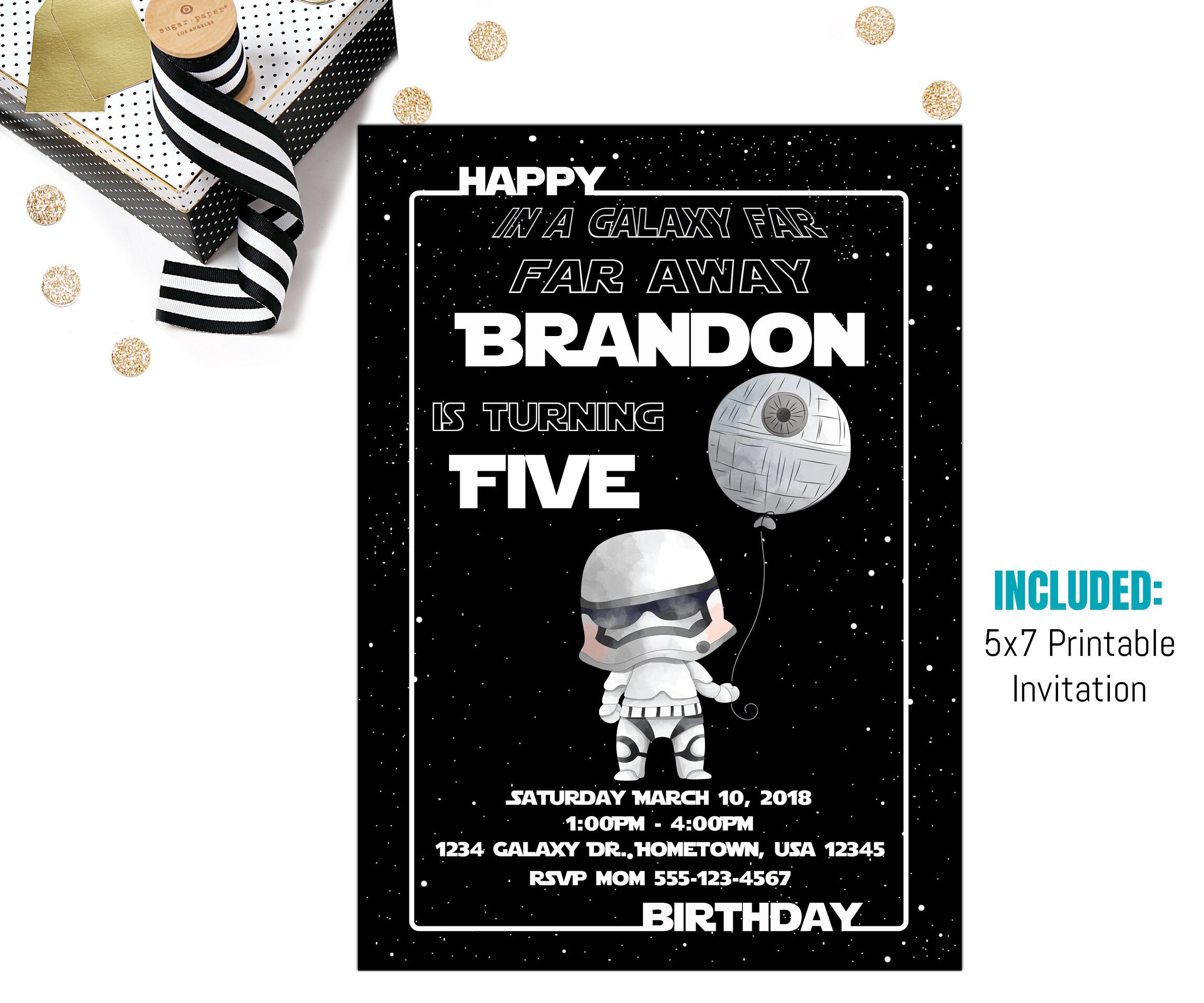 Star Wars Birthday Invitation Star Wars invitation Star Wars | Etsy