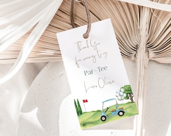 Hole in One Birthday, Editable Golf First Birthday Tag Template, Printable Hole in One Favor Tag, Boy 1st Birthday Party Thank you Tag