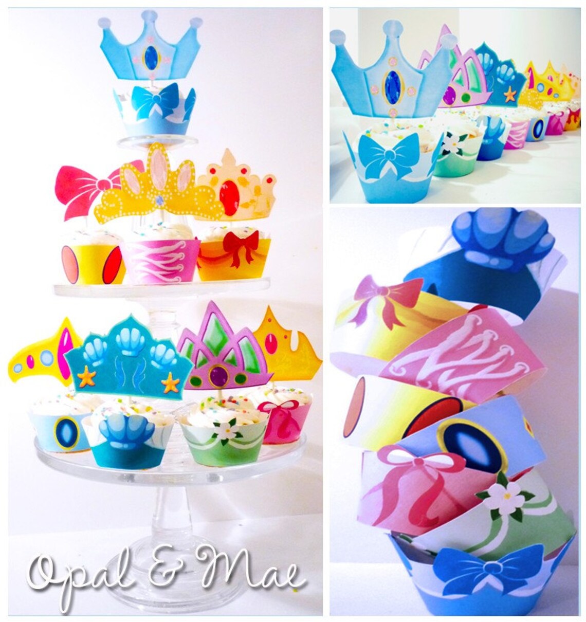 Princess Instant Download Printable Party Cupcake Toppers and - Etsy