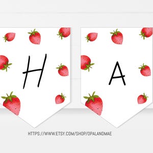 Strawberry Party Banner Strawberry Instant Download Birthday Banner Berry Sweet Farmers Market Decor banner Girl PRINTABLE