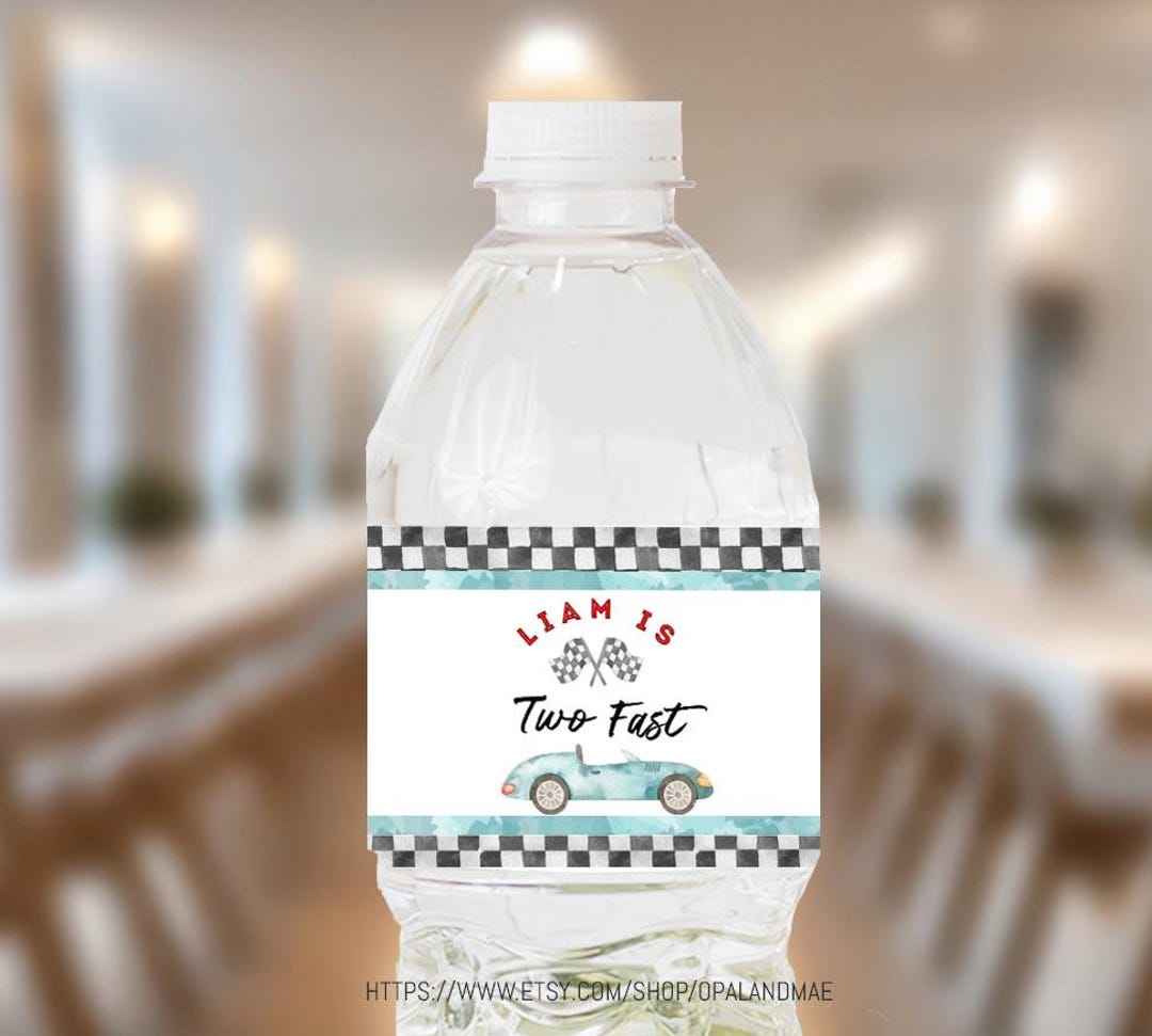 EDITABLE Two Fast Water Bottle Labels Two Fast Birthday Water Bottle ...