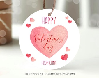 Etiquetas editables para el día de San Valentín Etiqueta adhesiva para galletas Feliz día de San Valentín Adorno para el día de San Valentín Tarjeta para el día de San Valentín Imprimible digitalmente VT01