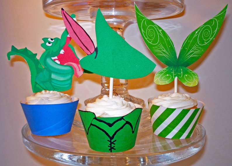 Instant Download Neverland Peter Pan Collection Cupcake Wrappers and Toppers image 3