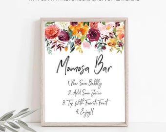 Wildflower Mimosa Bar Sign Printable Mimosa Bar Sign Floral Mimosa Bar Sign Floral Momosa Bar Sign Momosa Bar DIY Instant Download