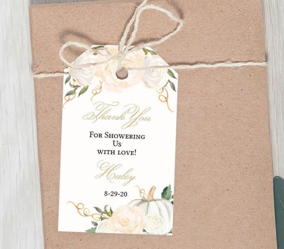 EDITABLE Fall Bridal Shower favor tags, Thank you tags, Gift Tags