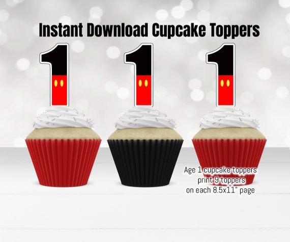 Instant Download - Clubhouse Mickey Mouse Age 1 cupcake toppers digital Il_570xn