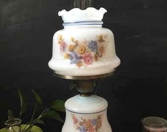 Floral 3-way Parlor Hurricane Lamp, Gone With the Wind (GWTW) style