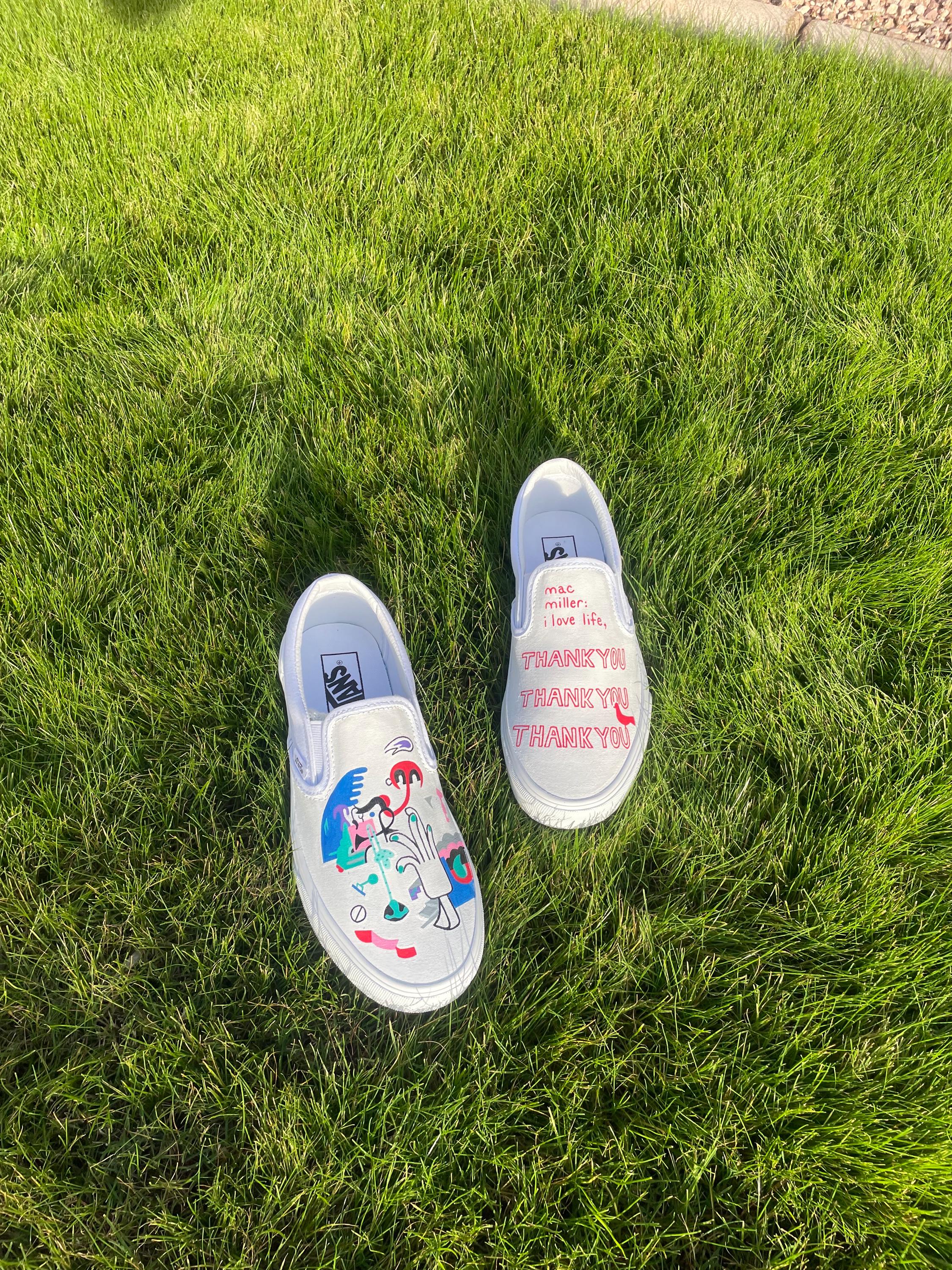 Mac miller van\'s slip on\'s Smile Back - Mac Miller Mash Up Vans Slip On – chadcantcolor main image 2