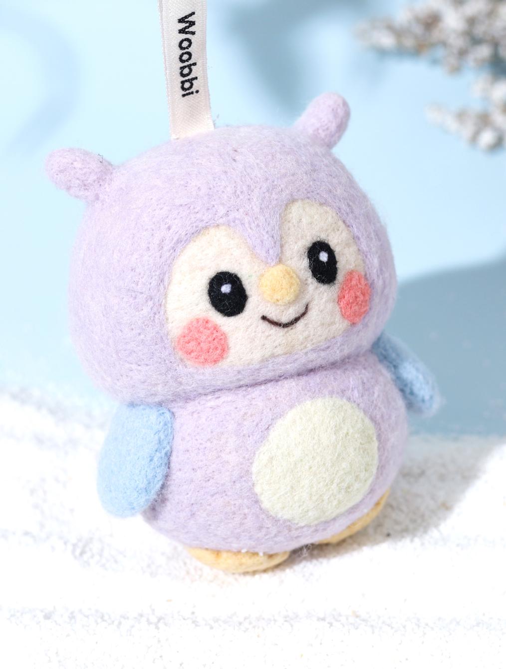 Handmade Felt Owl Keychain: Needle Felted Wool Plush, Bag Charm