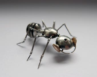 Watch Parts Insect Sculpture Ant No 2 Recycled Clockwork Insect Figurine Stems Metal Arthropod A Mechanical Mind Gershenson