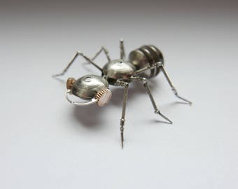 Watch Parts Insect Sculpture Ant No 3 Recycled Clockwork Insect Figurine Stems Metal Arthropod A Mechanical Mind Gershenson