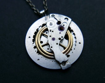 Watch Parts Pendant "Delta" Cosmic Alien Delicate Beautiful Mechanical Watch Sculpture Necklace Industrial Steampunk Art Mechanical Mind